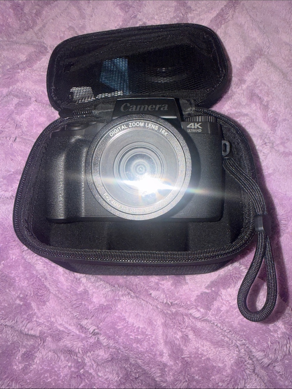 Black 4K Digital Camera with 16x Zoom